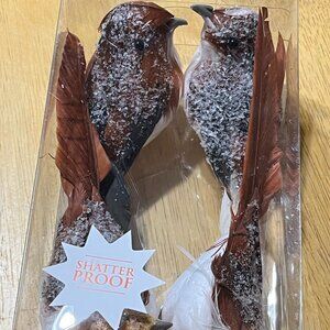 Rustic Birds Ornaments - 4 pack Shatter Proof